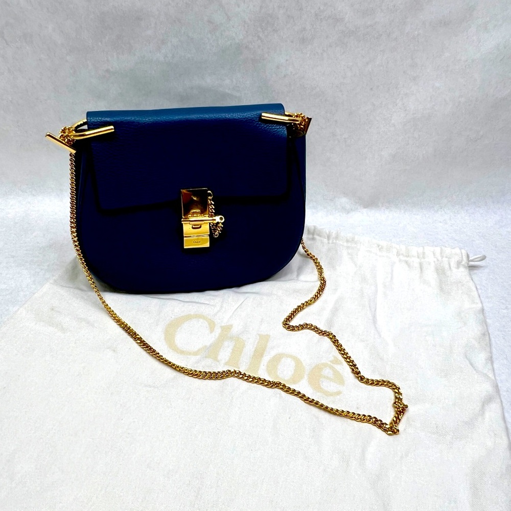 CHLOE Navy Medium Drew Bag - Picture 13 of 14